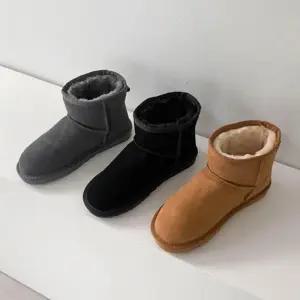 [신상오픈런]숏부츠 키큰녀 굽낮은 여자모카신 겨울 털장화 (28753939)