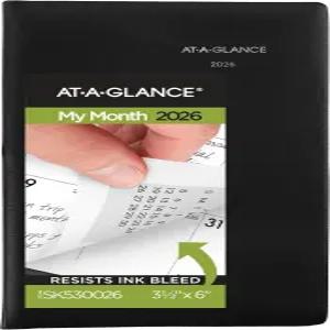 AT-A-GLANCE 2026 플래너 월간 3-1/2인치 x 6인치 포켓 사이즈 데이마인드 블랙 (SK530026)