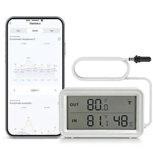 가정용 주방 냉장고 어항 수조 파충류 욕조용 eMylo WiFi 온도계 프로브 앱 알림 LCD 디스플레이 무료