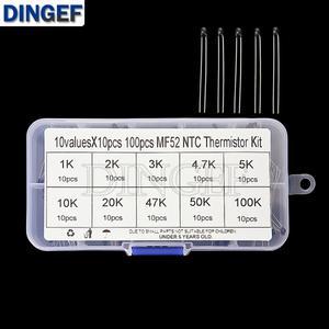 100PCS 10Valuesx10PCS NTC 서미스터 열 저항기 키트 MF52 NTC-MF52AT 1K 2K 3K 4.7K 5K 5% 3950B