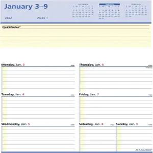 AT-A-GLANCE 2022 플립-A-Week 주간 데스크 캘린더 리필 6인치 x 7인치 퀵노트 포함 (SW70650)