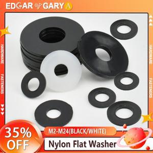 흰색 검정색 플라스틱 나일론 플랫 와셔 M2 M2.5 M3 M4 M5 M6 M8 M10 평면 스페이서 절연 가스켓 링