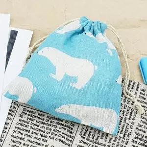 [룽스]어린이집 복주머니 린넨 조리개 소형곰