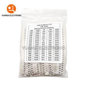 2000pcs 5% 0402 0603 0805 1206 SMD 칩 저항기 모듬 키트 10 ohm - 910K 80 값  세트