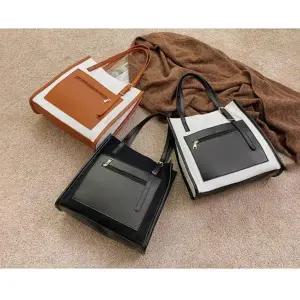 [룽스]캔버스버킷백 캐주얼 사각 스퀘어 숄더백