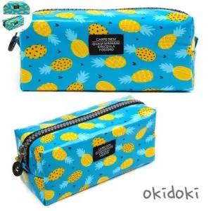 [룽스]가죽 대용량 여성 비비드 지퍼 파우치 블루