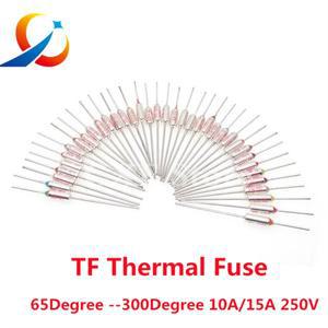 10PCS TF 열 퓨즈 RY 10A 15A 250V 온도 제어 스위치 120 121 142 155 165 172 216 220 240 280 ℃ 학위