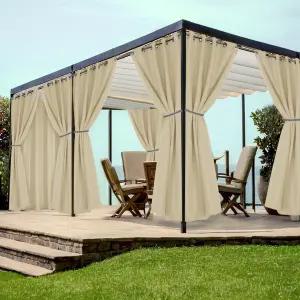 파티오 방수용 홀리데이 디어 그로밋 야외 커튼 8개 아파트 드레이프 가제보 퍼골라스 현관 54x84 인치