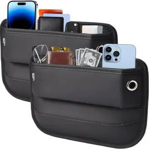 INTMOOD 2026 2팩 카시트 갭 필러 정리함 유니버설 프리미엄 가죽 앞좌석 사이드 자동차 휴대폰 선글라스