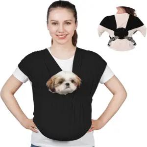 작은 반려동물을 위한 수페트 개 슬링 캐리어 핸즈프리 고양이 뒷목 감소 항불안 강아지 앞 조절 가능한