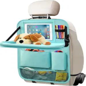 트레이가 있는 에트르 준 자동차 뒷좌석 정리함 6개의 수납 포켓이 시트 등받이 테이블 홀더 카시트 보호대