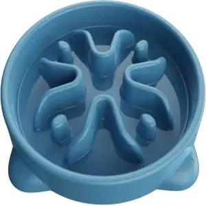 슬로우 피더 개 볼 작은 품종 사료 결림 방지 블롯 스톱 퍼즐 한 먹잇감 (파란색 1컵)