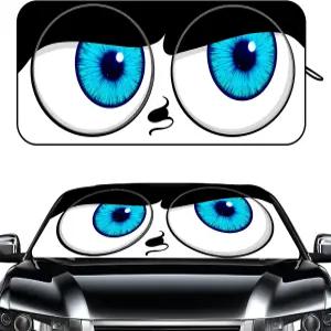 세단용 xbrtaia 윈드실드 선쉐이드 59인치 x 27.5인치 전면 윈드실드용 자동차 퍼니 선바이저 프로텍터