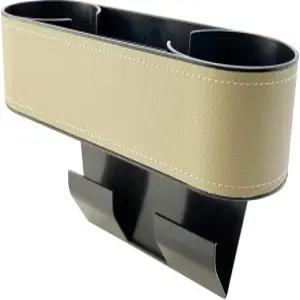 카시트 틈새 정리용 컵 홀더 PU 가죽 커버가 있는 다기능 음료 머그 병 휴대폰 키 커피 컵받침용 사이드