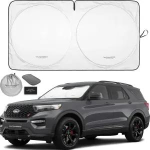 대부분의 자동차 SUV 트럭을 위한 오토아메릭스 1피스 윈드실드 선쉐이드 표준 실버 폴더블 전면 유리창 -