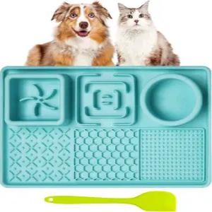 개를 위한 핥기 매트 버터 요거트 땅콩 냉동 식품을 개 고양이 패드 슬로우 피더 퍼즐 볼 실리콘 미끄럼