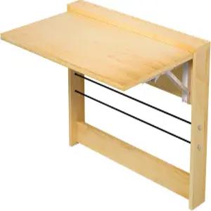 OLMPYE 벽걸이 접이식 테이블 철제 브래킷이 있는 나무걸이 책상 작은 공간을 위한 세탁실 방 서재