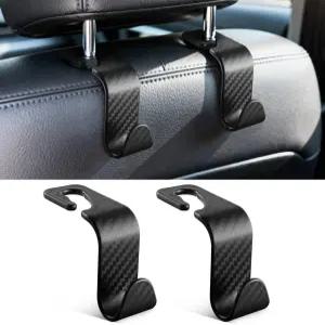 싱가로 유니버설 2팩 카시트 헤드레스트 핸드백 후크 카본 파이버 백시트 보관 정리용 행거 코트 자동차