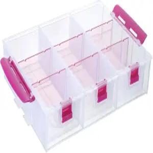 11인치 투명 예술 및 공예품 용기용 마이기프트 스태커블 싱글 트레이 애드온 보관을 위한 탈착식 칸막이가