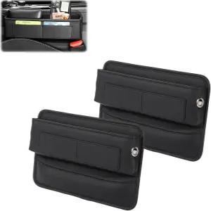 오토캐빈 2팩 프리미엄 카시트 갭 필러 정리함 - 휴대폰/키/안경용 카드 슬롯이 있는 범용 보관함 자동차