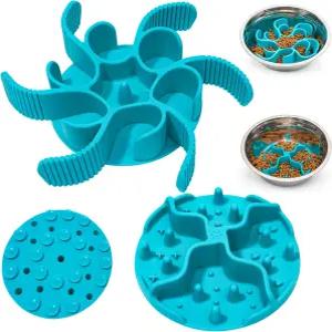 반려견용 PETDOGRE 슬로우 피더 삽입물 - 슈퍼 흡입 기능이 있는 2PCS 안티 블롯 실리콘 매트 강아지