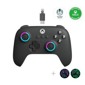 8Bitdo Ultimate C 홀 효과 조이스틱 /Hall 트리거 유선 컨트롤러, RGB 조명 파이어 링, Xbox Series X|S, One, Windows 10/11용 3.5mm 오디오 잭 - 공식 라이선스 (다크 그레이)