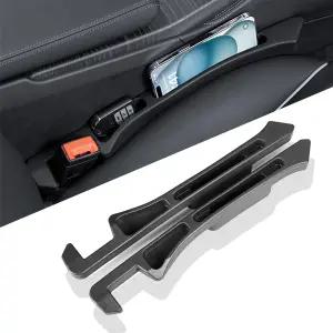 듀얼 슬롯 2팩 낙하 방지 저장 솔루션을 갖춘 GPKJQZS 카시트 갭 필러 정리함 - 휴대폰 열쇠 지갑이 시트