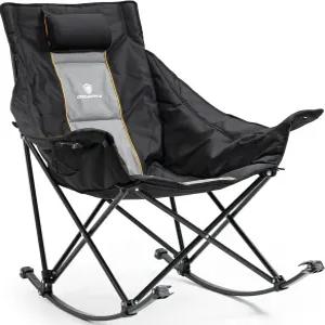 도윈엑스 오버사이즈 흔들 캠핑 의자 측면 포켓과 캐리백이 있는 풀 패딩 파티오 헤드레스트가 하이백