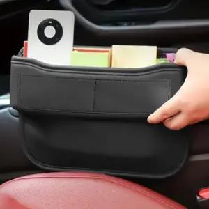 MSyuusr 카시트 갭 필러 정리함 앞좌석 가죽 보관함 카 및 여성용 액세서리 보관 전화기 안경 열쇠