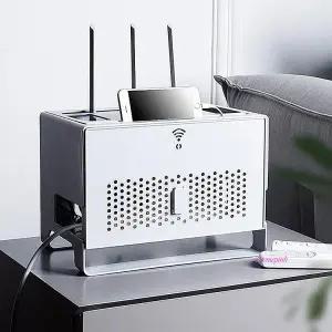 셋탑박스 일체형 정리함 와이파이 멀티탭 숨기기 거치대 공유기klm738