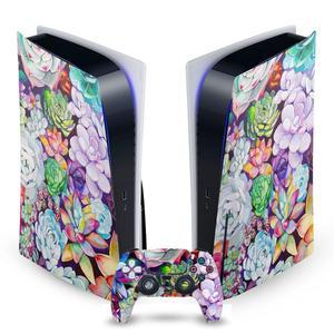 헤드 케이스 디자인 공식 라이선스 마이 가을 다육질 아트 믹스 비닐 페이스플레이트 스티커 게이밍 스킨 데칼 커버, 소니 플레이스테이션 5 PS5 디스크 에디션 콘솔 및 듀얼센스 컨트롤러와 호환됨
