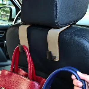 핸드백 지갑 코트 우산 식료품 가방 2팩 베이지색을 위한 금속 카시트 정리함이 있는 아모카 백훅 범용