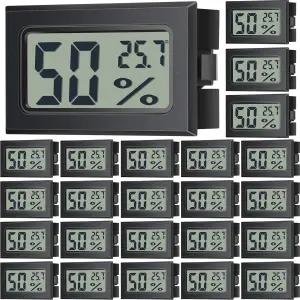 가나유 24팩 미니 디지털 습도계 온도계 실내 습도 모니터 온도 습도계(화씨 포함) 온실 정원 지하실