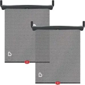 열 경보 기능이 있는 먼치킨 브리카 선 세이프티 카 창문 그늘막 UVA/UVB 광선 차단 2팩 블랙