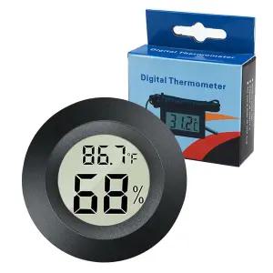 미니 디지털 습도계 게이지 실내 온도계 LCD 모니터 원형 습도 습윤기용 파충류 온실 정원 지하실