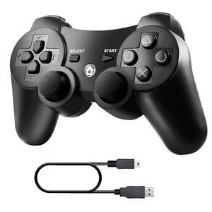 PS-3용 Diswoe 컨트롤러, 무선 블루투스 컨트롤러 게임패드 조이스틱, 충전 케이블 쿵쿵 그립이 있는 Play_Station 3용 이중 진동