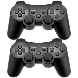 충전 케이블 블랙과 블랙으로 PS3 원격 조이스틱에 호환되는 CEOzon 컨트롤러 무선 2팩 게임패드