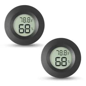 아토고우 2팩 미니 습도계 및 온도계 실내 실외 디지털 게이지 온도 °F/°C 가정 사무실 파충류 자동차