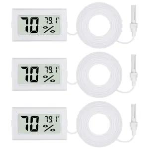 3Pc 화씨 온도계 습도계 미니 디지털 프로브 전자 온도 온실 정원 인큐베이터 파충류 테라리움용 실내 LCD