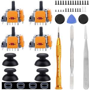 듀얼센스 PS5 컨트롤러용 익펙 4팩 홀 효과 조이스틱 교체, 플레이스테이션 5 3D 아날로그 센서 휠 엄지 스틱 로커 모듈 교체