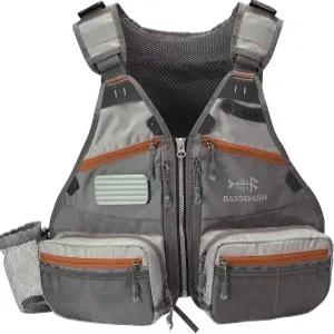 BASDASH 플라이 낚시 조끼 사이즈 조절 가능 탈착식 물병 홀더 포함 FV07