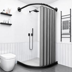 가리개 욕실 칸막이 욕조 코너형 커텐 가림막 방수포 곡선 목욕 부스 화장실 ㄱ자샤워커튼