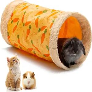 오레코 토끼 은신처 터널 - 기니 돼지 쥐 햄스터 페럿 친칠라를 위한 작은 동물 튜브 하우스 실내 잠자는