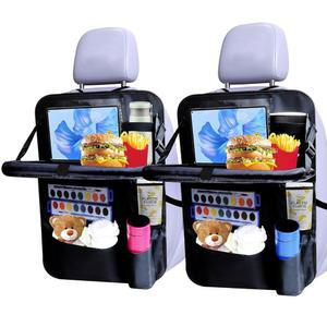 rzoixuur 뒷좌석 차량 정리함(2팩), 9개의 수납 포켓, 태블릿 홀더가 있는 정리함, 장거리 여행을 위한 필수품 정리함 및 보관함