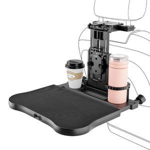 ZNDAW 카시트 트레이 테이블, 미끄럼 방지 패드가 있는 접이식 여행용 오토 백시트 노트북 책상, 뒷좌석 승객용 도로 여행 식사 및 업무를 위한 다기능 조절식 헤드레스트