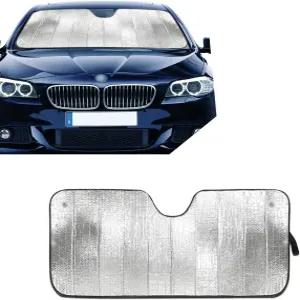 Sumjig 1 PC 자동차 전면 윈드실드 선쉐이드 57인치 x 27.5인치 5겹 두꺼운 접이식 패널 차량의 시원함을