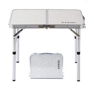 접이식 캠핑 테이블 소형, 24인치 x16인치 W, 높이 다리 조절 가능, 캠핑용 실내 야외 경량 휴대용 알루미늄 식탁 2피트 2 10인치 /19인치