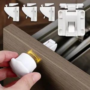 자석잠금장치4P세트 싱크대 서랍열림방지 문열림방지 안전문고리 유아안전 창문스토퍼