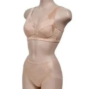 [라일리여성언더웨어] Rly 노와이어 플라워패턴 햄라인 런닝브라 팬티세트 Z