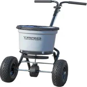 야드 커맨더 - 상업용 50LB 워크 비하인드 푸시 방송 스프레더 10-12피트 스프레드 비료 얼음 녹임 및 잔디